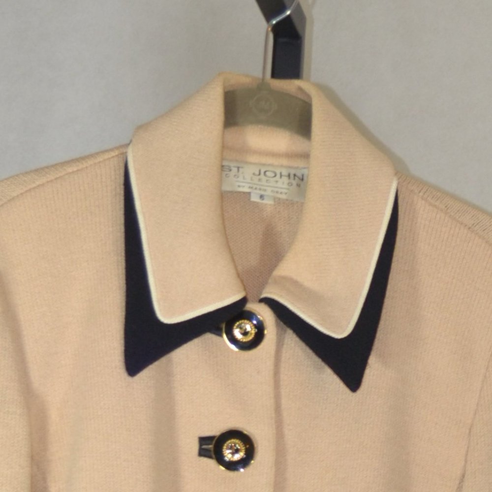 (BEAUTIFUL) ST. JOHN COLLECTION BLACK & TAN SKIRT SET SIZE 6 /6